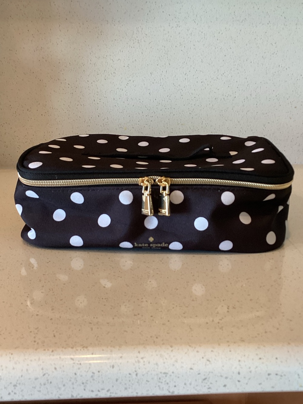 kate spade Black with White Polka Dot Insulated Lunch Carrier